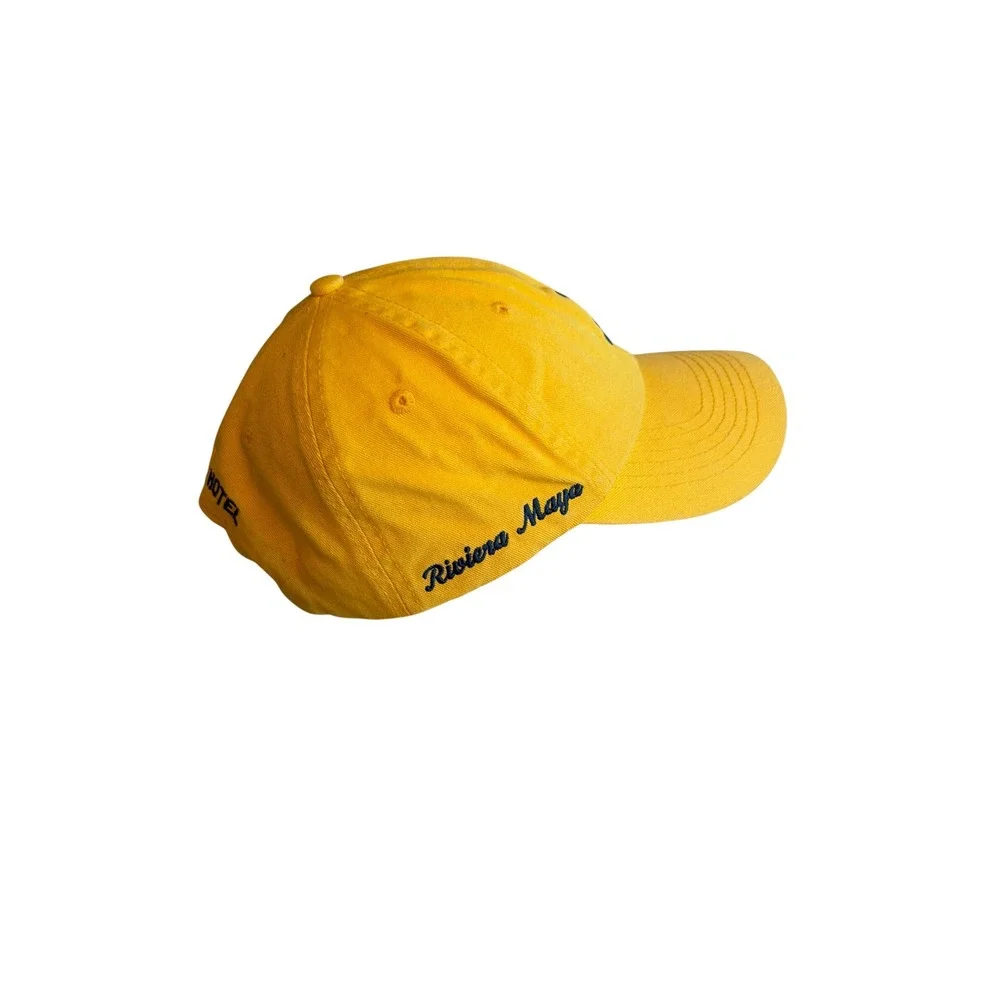 Hard Rock Hat Yellow Riviera Maya Guitar Logo Embroidered Adjustable Dad Cap